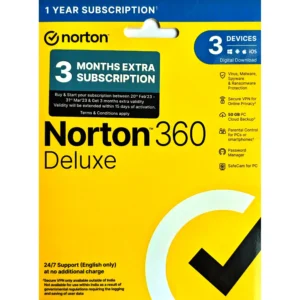 Norton 360 Deluxe – 1 Device, 3 Years | Digital License | Subscription | Get It Instantly by Email