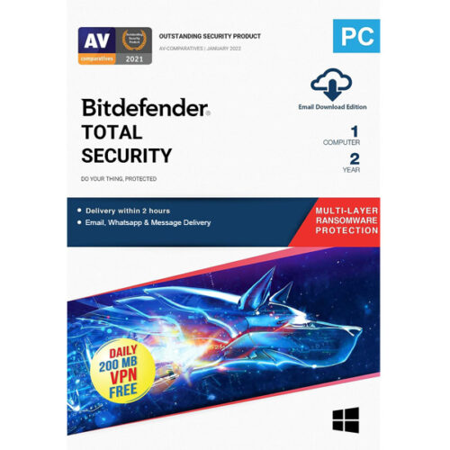 Bitdefender Total Security – 1 User, 2 Year...